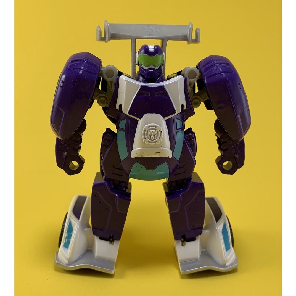 HASBRO TRANSFORMERS RESCUE BOTS ROBOT ACTION FIGURE BLURR BLUR PURPLE RACE CAR